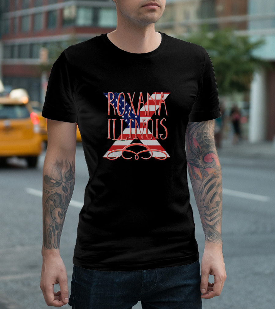 Roxana Illinois American Flag Patriotic T-Shirt
