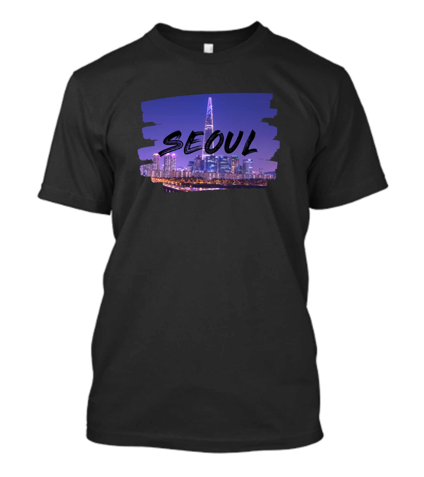 Seoul Skyline With Lotte World Tower Illuminated At Night T-Shirt