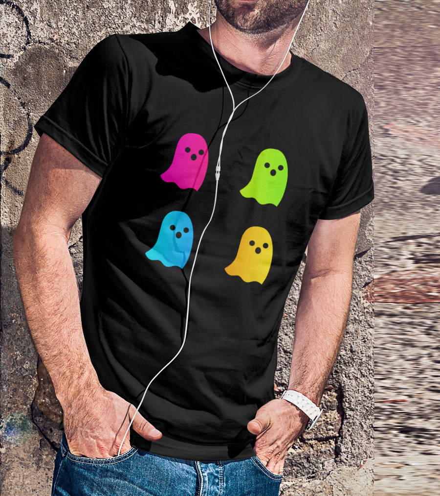 Spooky Colorful Ghost Quartet T-Shirt