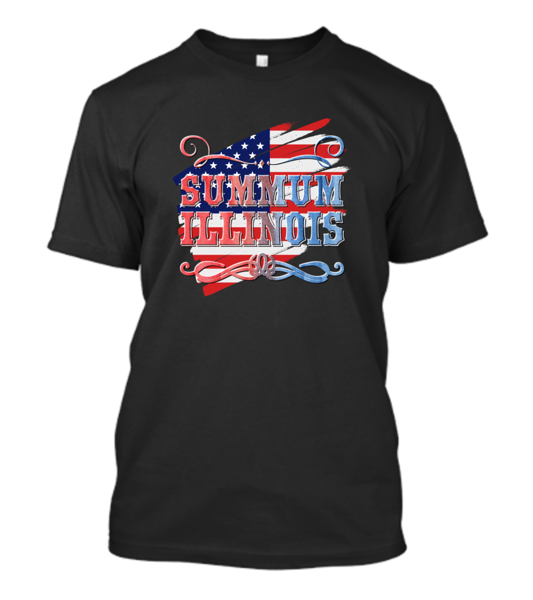 Summum Illinois American Flag Rustic T-Shirt