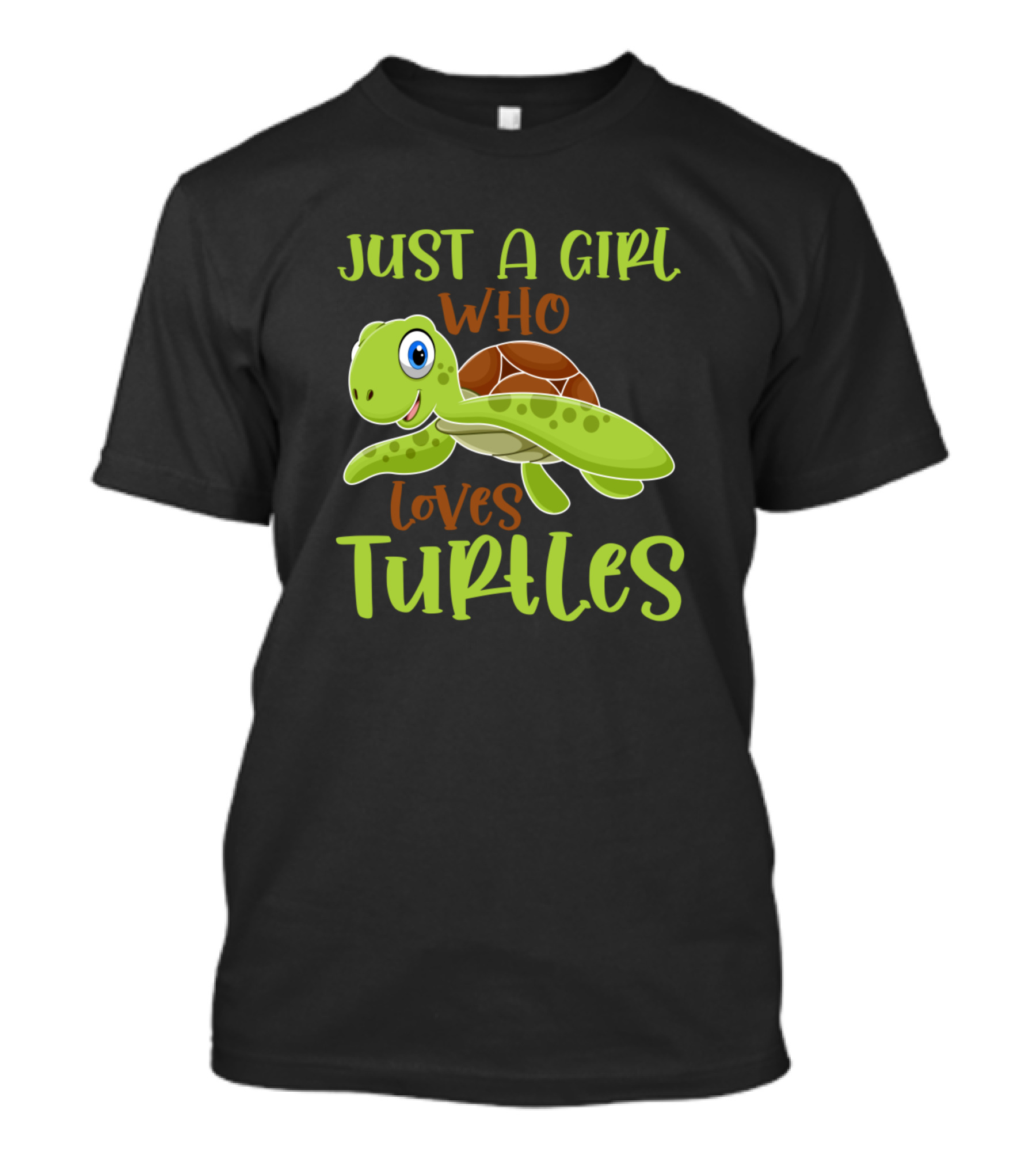 Just A Girl Who Loves Turtles Reptile Lover Kid Tortoise Fan T-Shirt