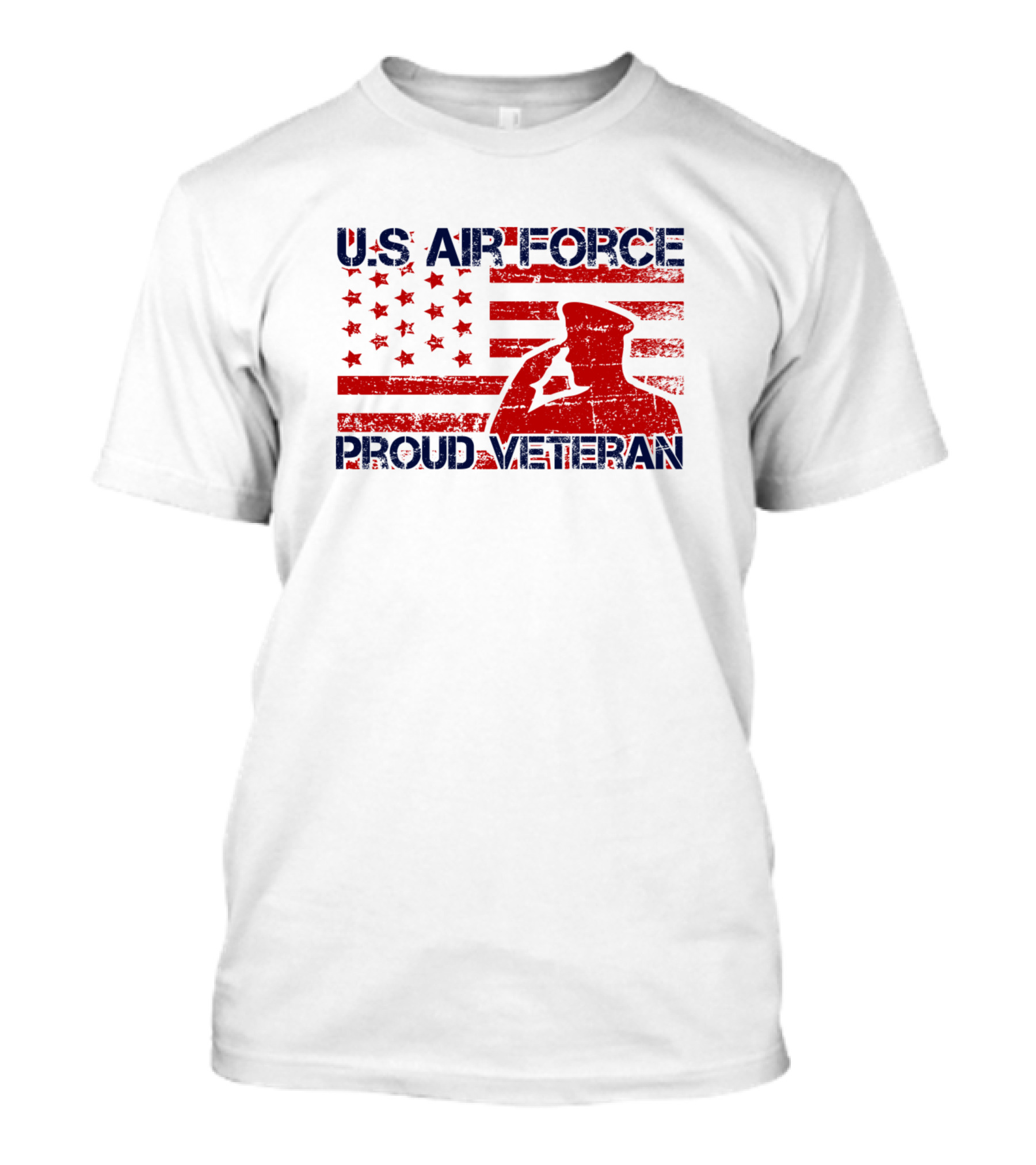 U.S. Air Force Proud Veteran Patriotic Salute American Flag T-Shirt