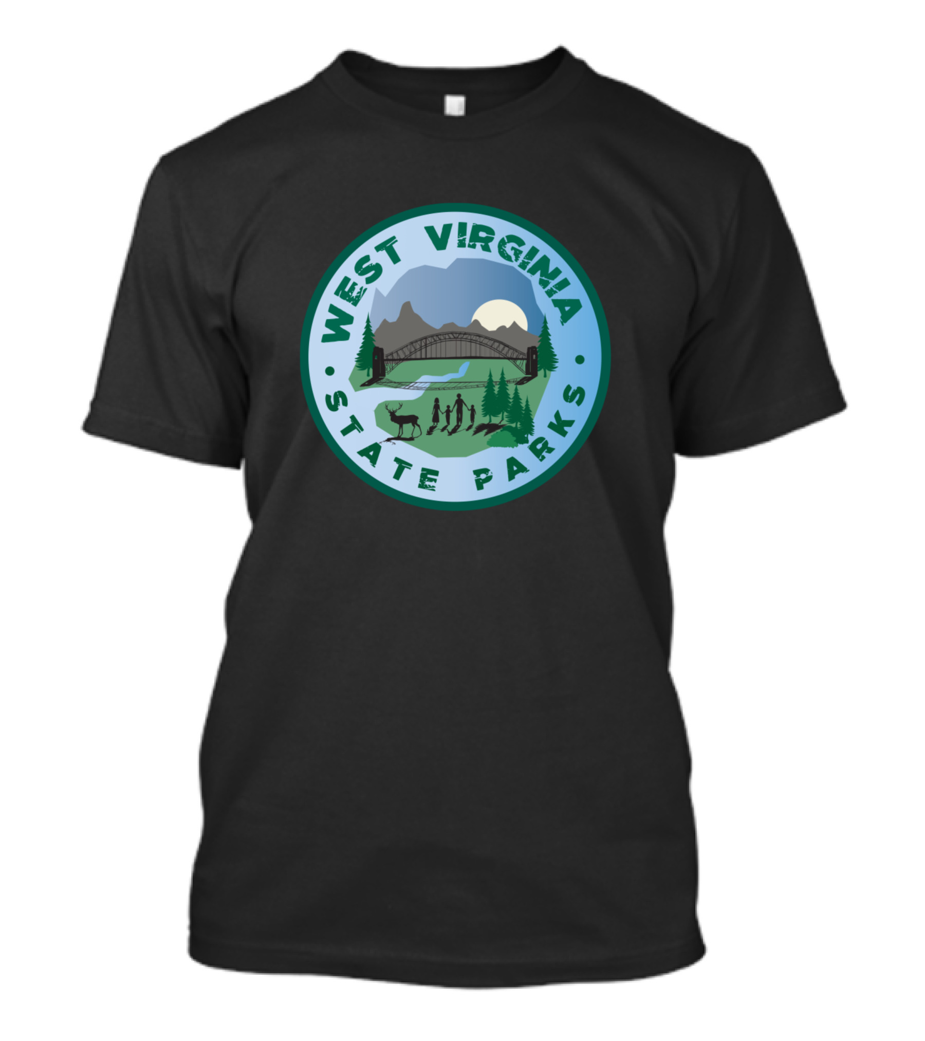 West Virginia State Parks Mountain Bridge Scene T-Shirt