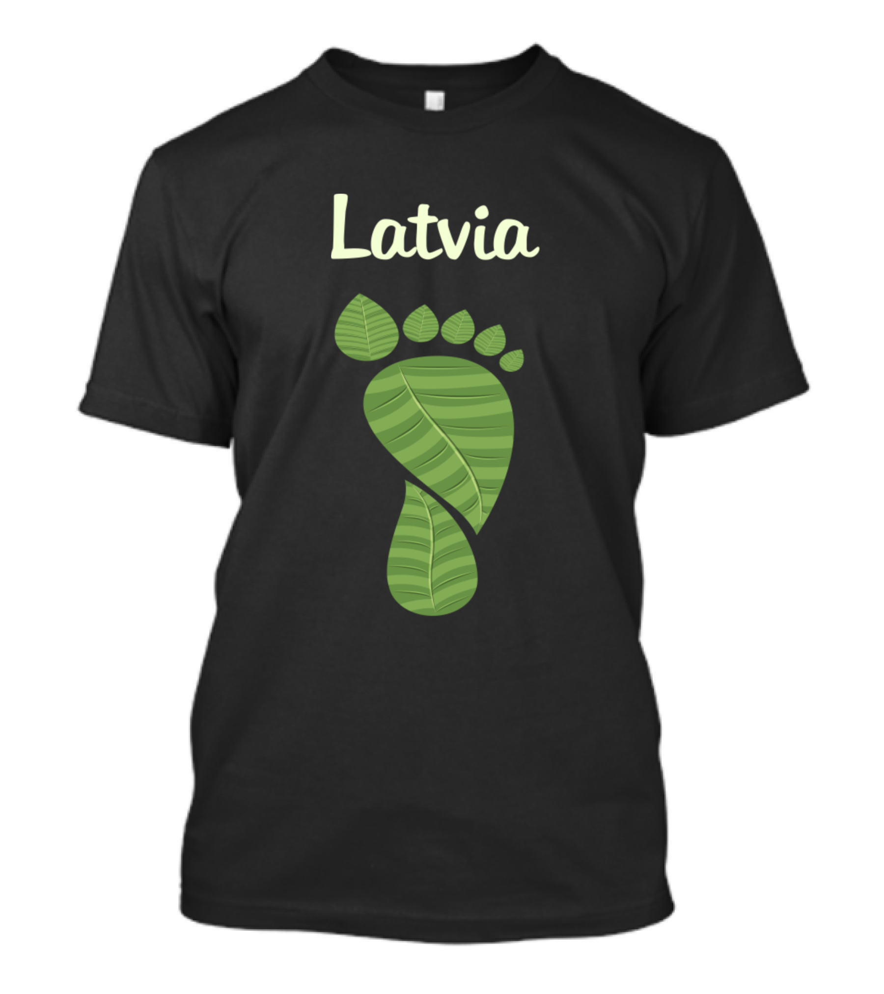 Latvia Footprint Leaf T-Shirt