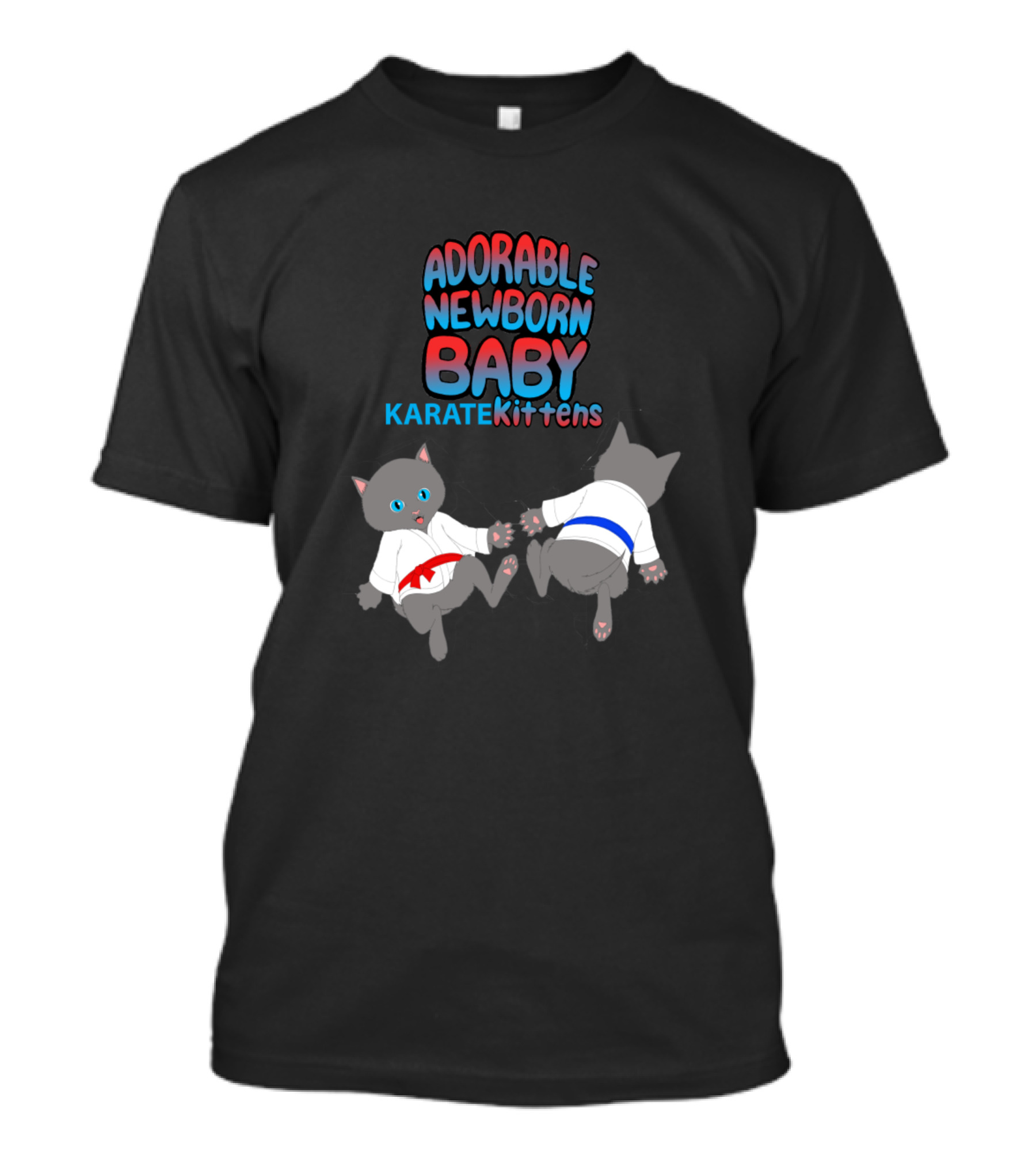 Adorable Newborn Baby Karate Kittens Playful Martial Arts Kittens Fun T-Shirt