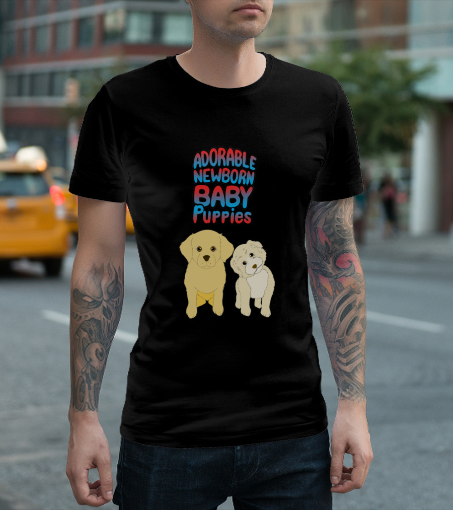 Adorable Newborn Baby Puppies Cute Dogs T-Shirt