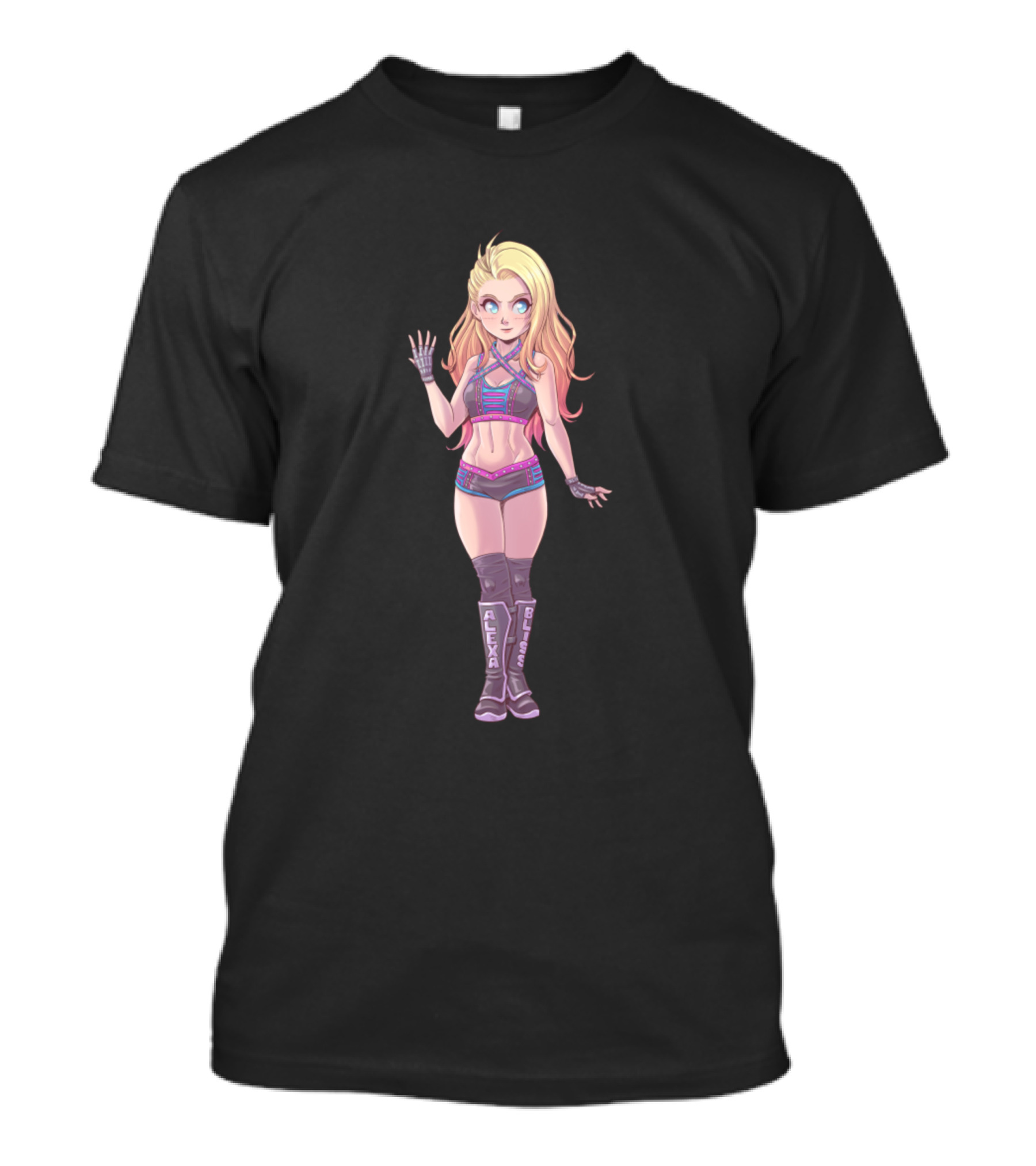 Alexa Bliss Chibi Character Art In Wrestling T-Shirt