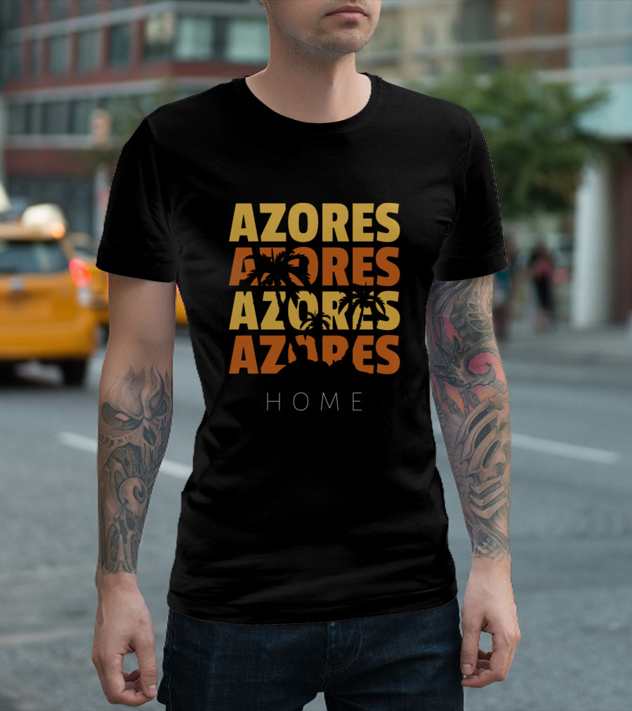Azores Home Tropical Portuguese Hip Palms T-Shirt