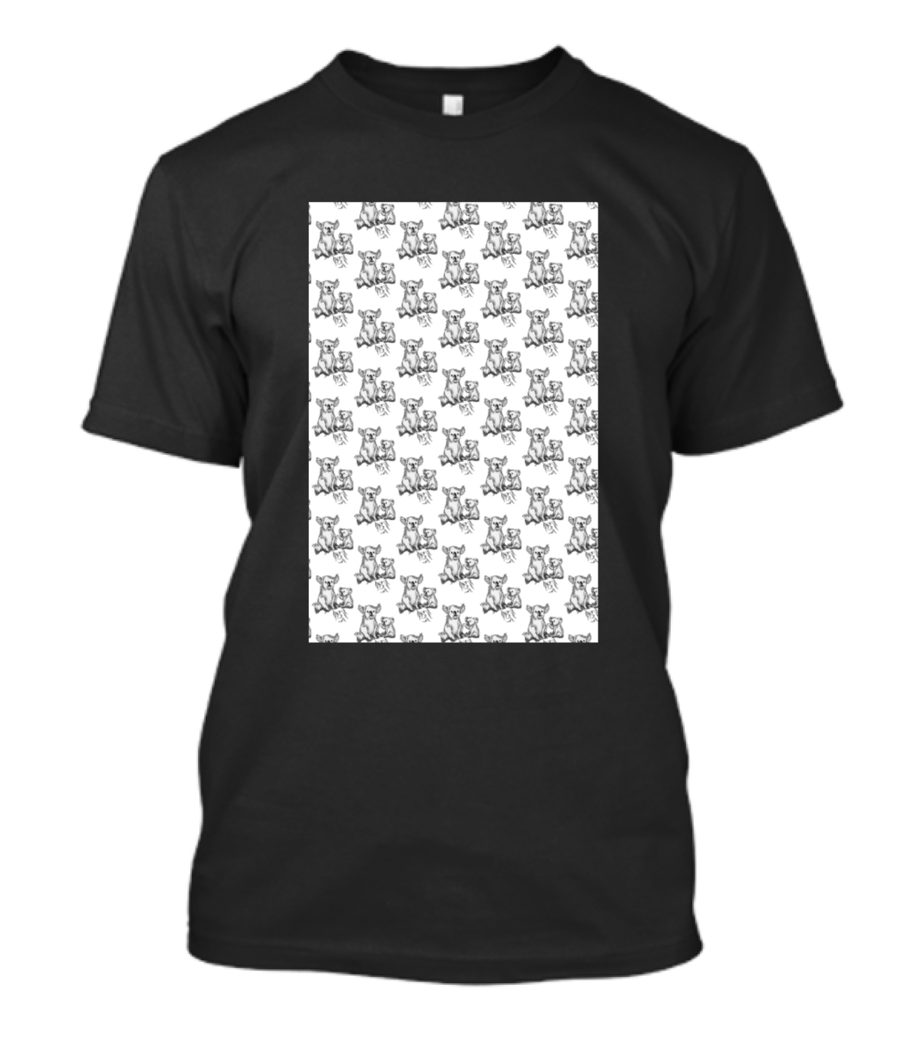 Baby Koala And Mother Pattern Repeated T-Shirt