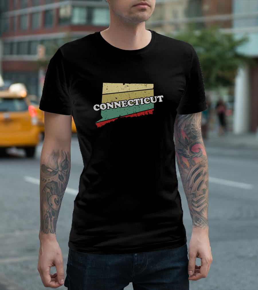 Connecticut Vintage State Map T-Shirt