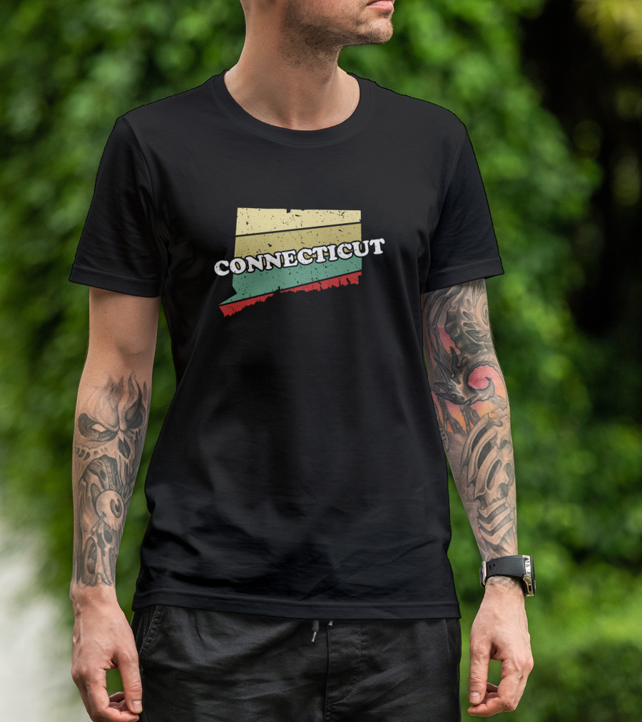 Connecticut Vintage State Map T-Shirt