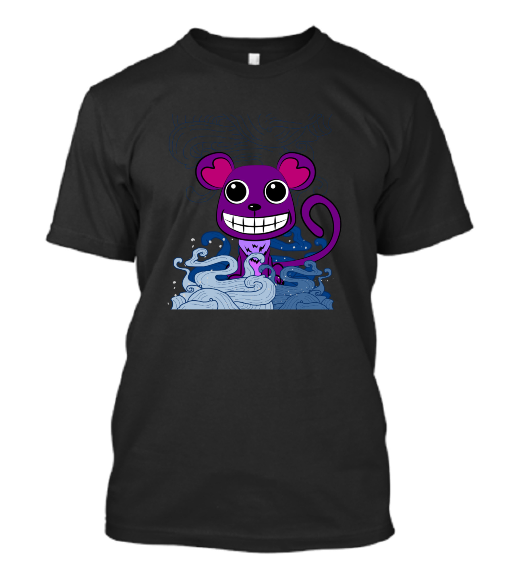 Cute Purple Monkey On Waves T-Shirt