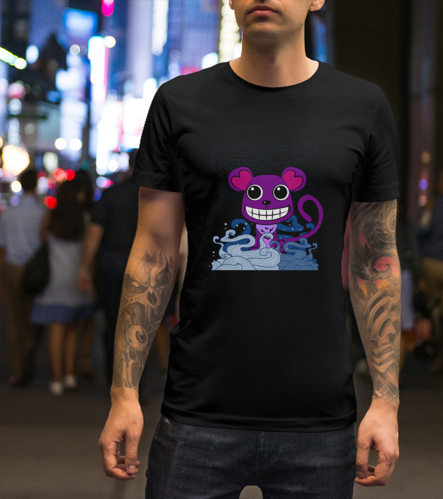 Cute Purple Monkey On Waves T-Shirt