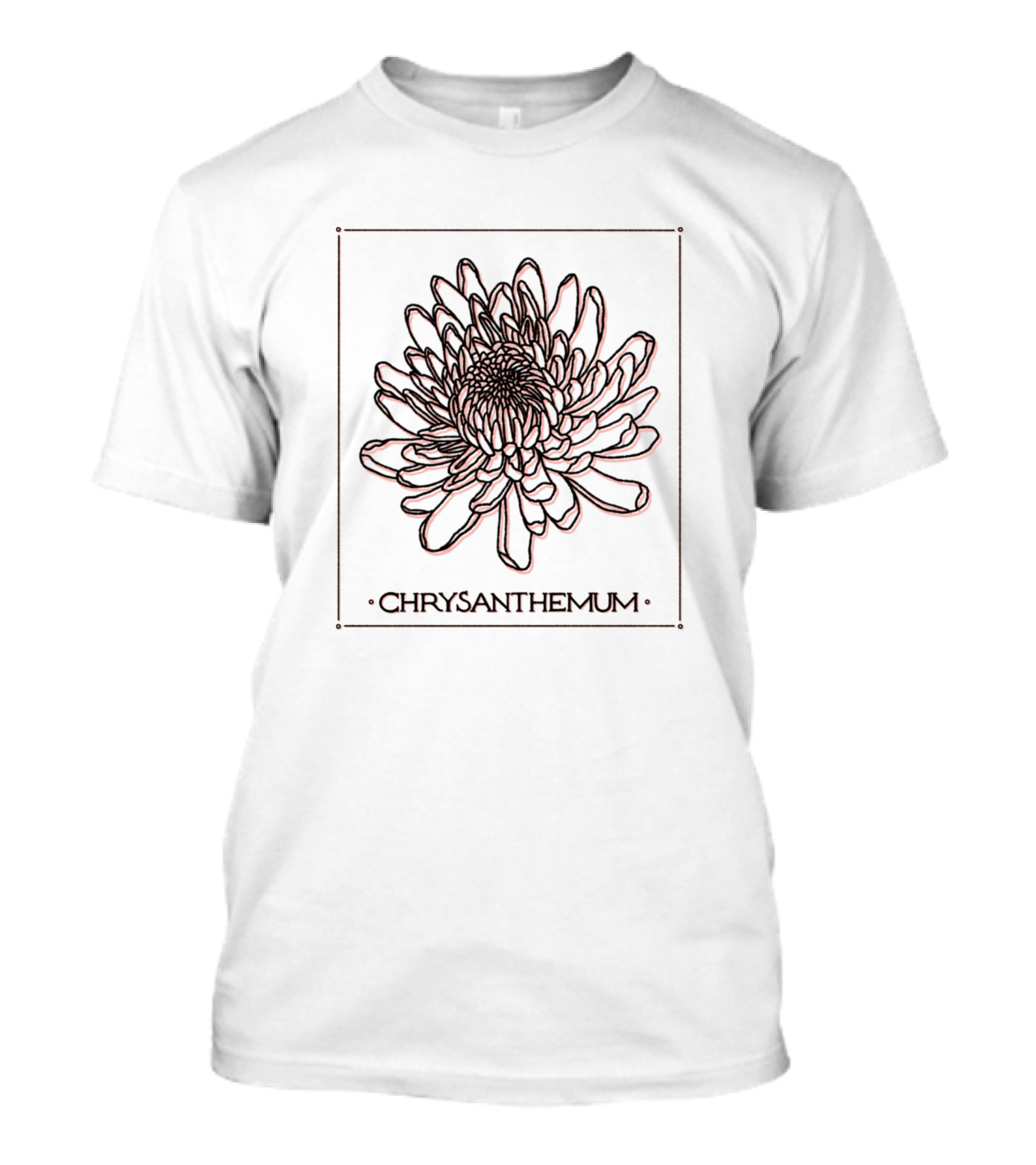 Chrysanthemum Flower In Detailed Botanical T-Shirt