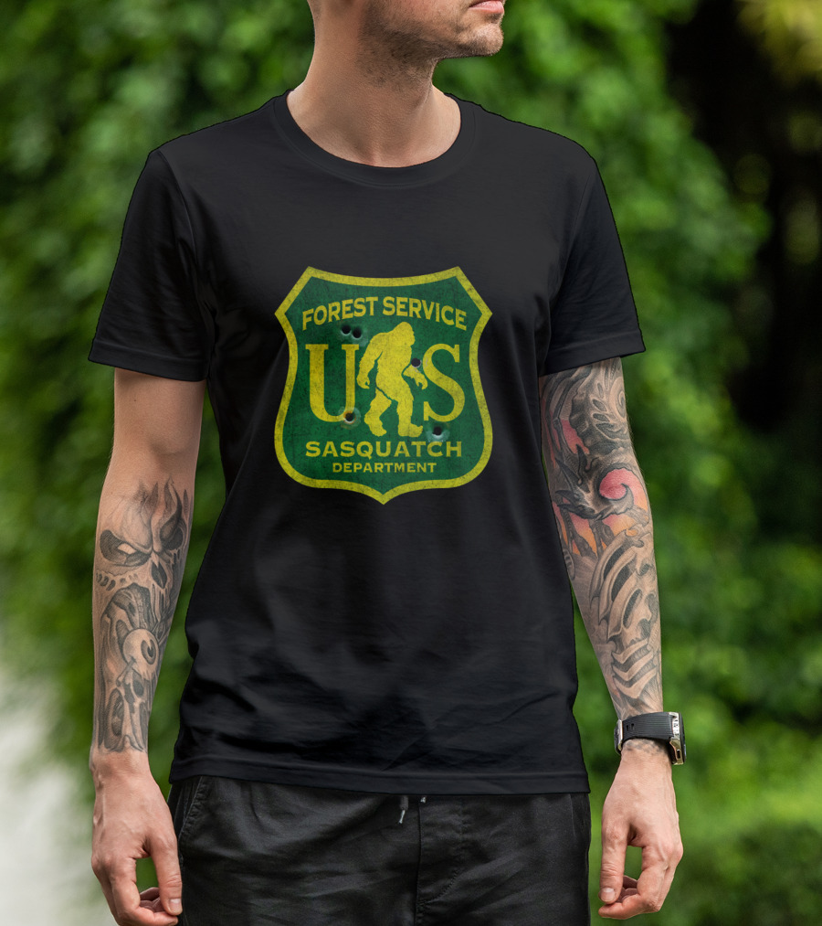 Forest Service Sasquatch Department US Badge T-Shirt