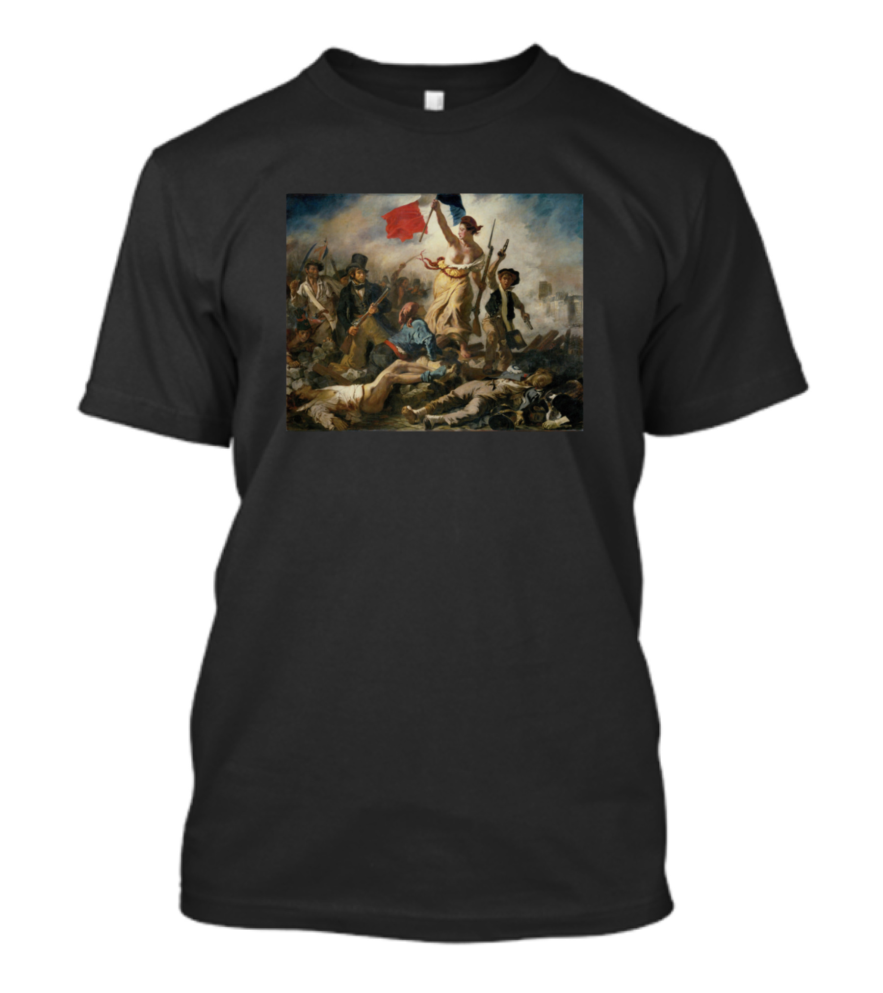 Liberty Leading The People Eugene Delacroix French Revolution Tricolor Flag Iconic Painting T-Shirt