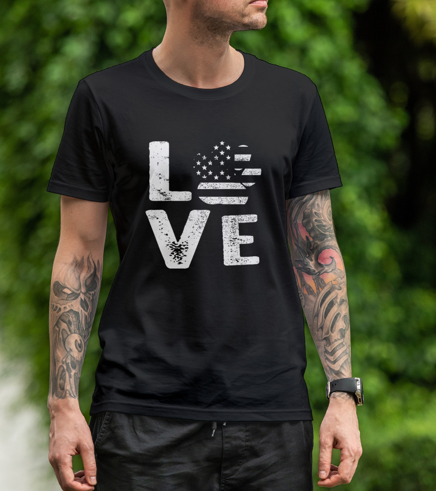 Love United States Awesome United States Patriot Flag T-Shirt