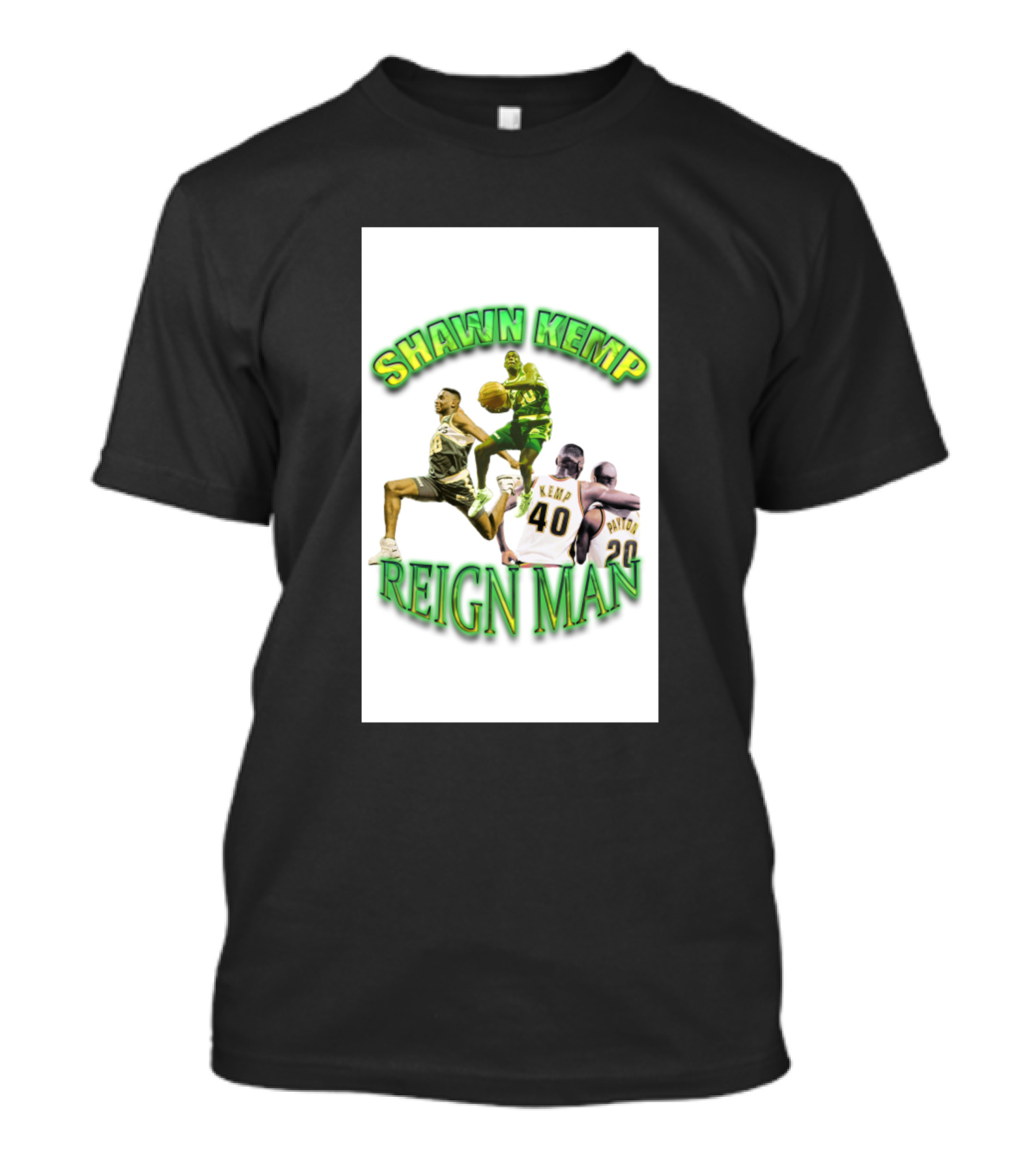 Shawn Kemp Reign Man Basketball Legend T-Shirt