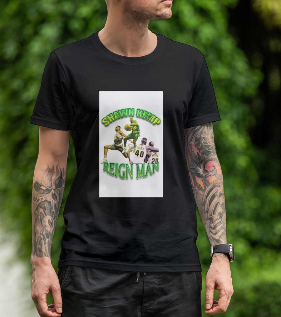 Shawn Kemp Reign Man Basketball Legend T-Shirt