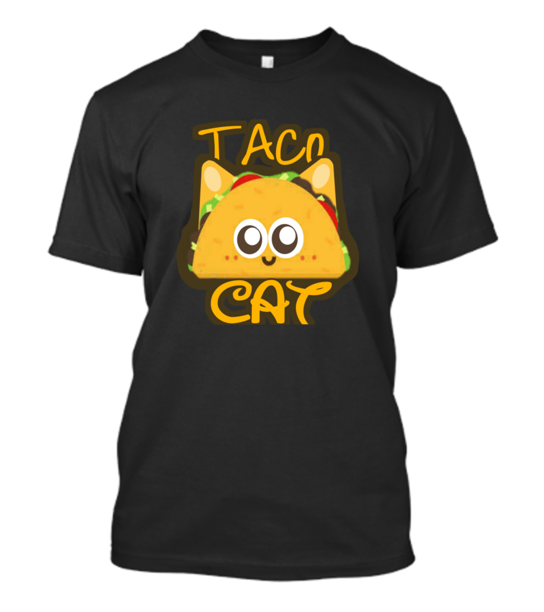 Taco Cat Tacocat Food Text With Cute Taco Kitty Face T-Shirt