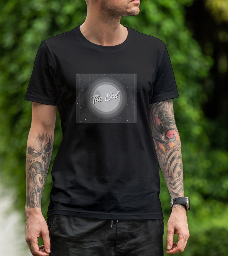 The End Retro Movie Screen Theme Retro Night Sky T-Shirt