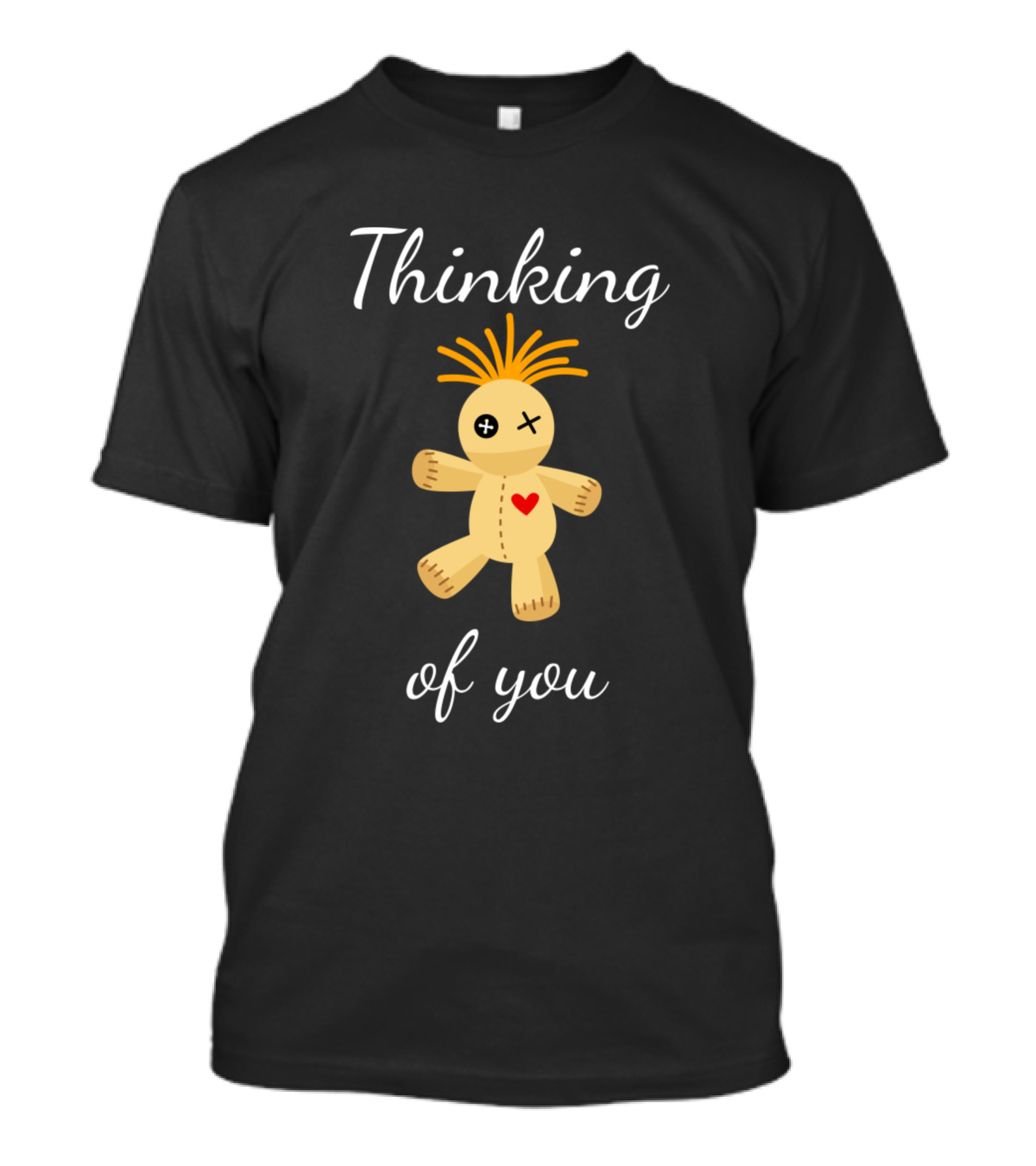 Thinking Of You Voodoo Doll With Heart Stitch And Button Eye T-Shirt