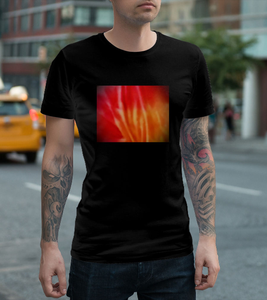 Tye Die Vibrant Red Orange Abstract T-Shirt