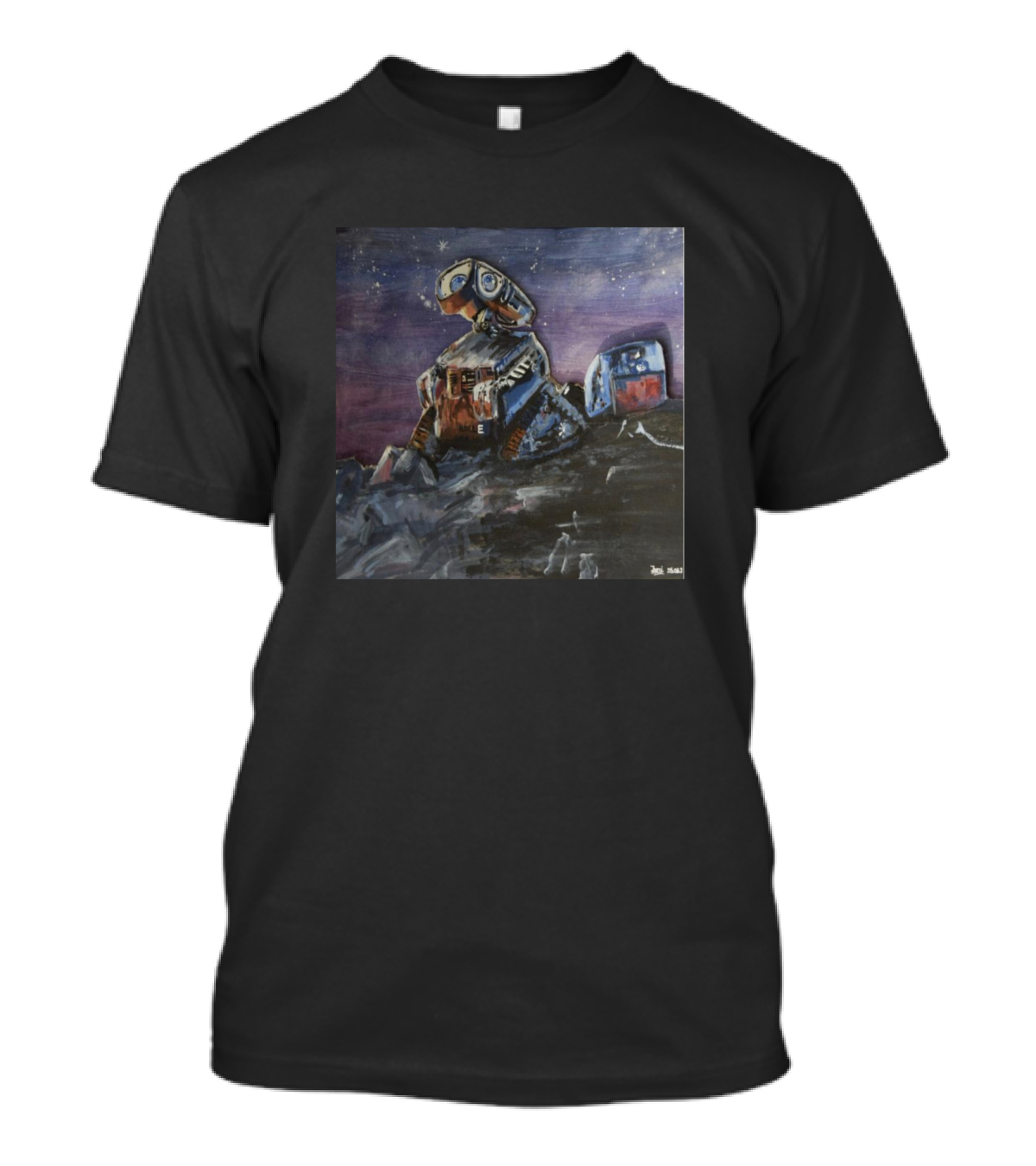 Wall E Selfmade Printed Cosmic Starry Night Scene T-Shirt