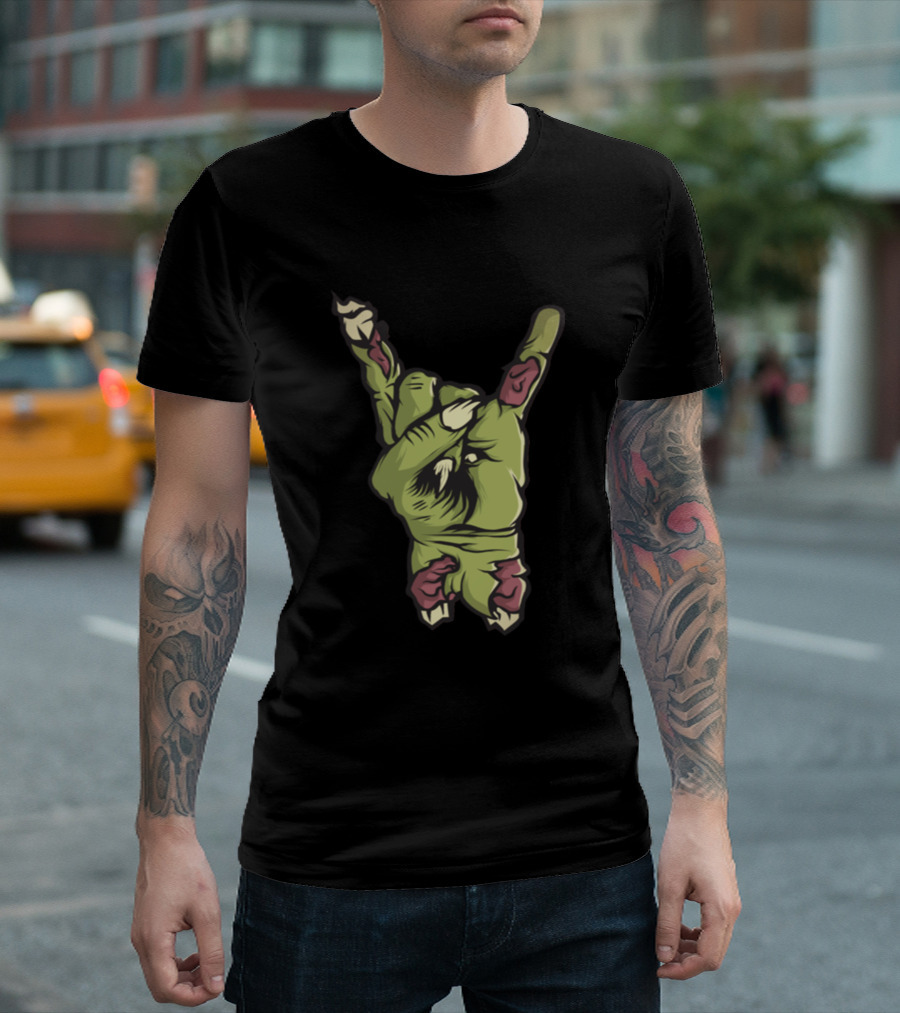 5 Fingers Zombie Hand Horns Rock Star T-Shirt