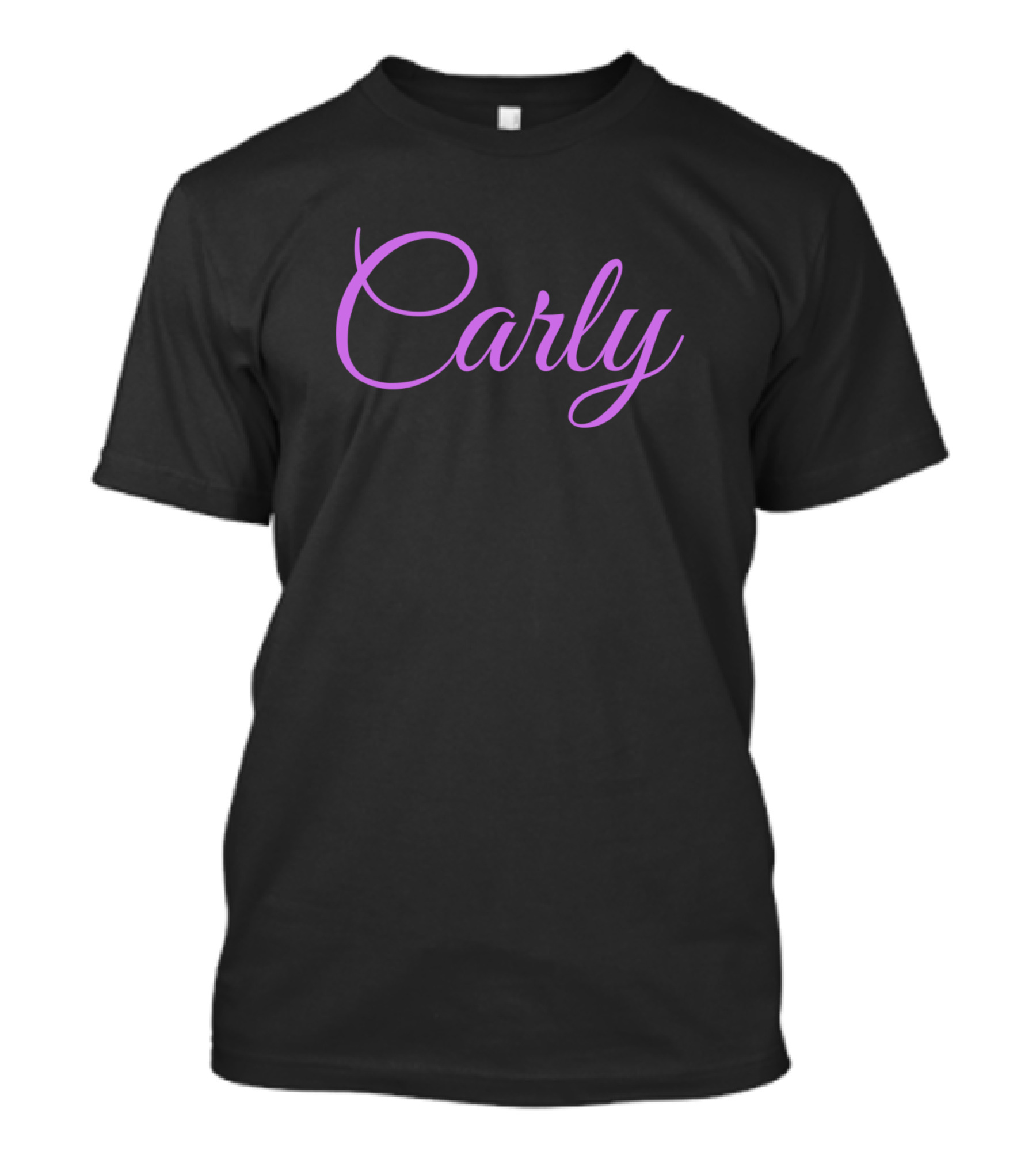 Carly Girl Name Purple Script T-Shirt