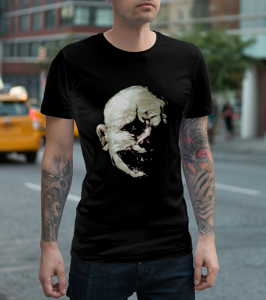 Creepy Zombie Clown Grinning Face Horror T-Shirt