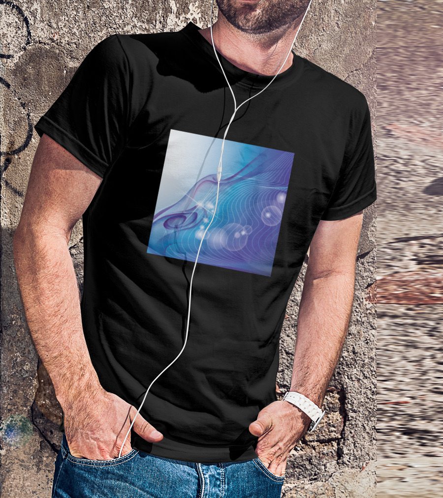 Decorative Mask Flowing Waves And Bubbles T-Shirt