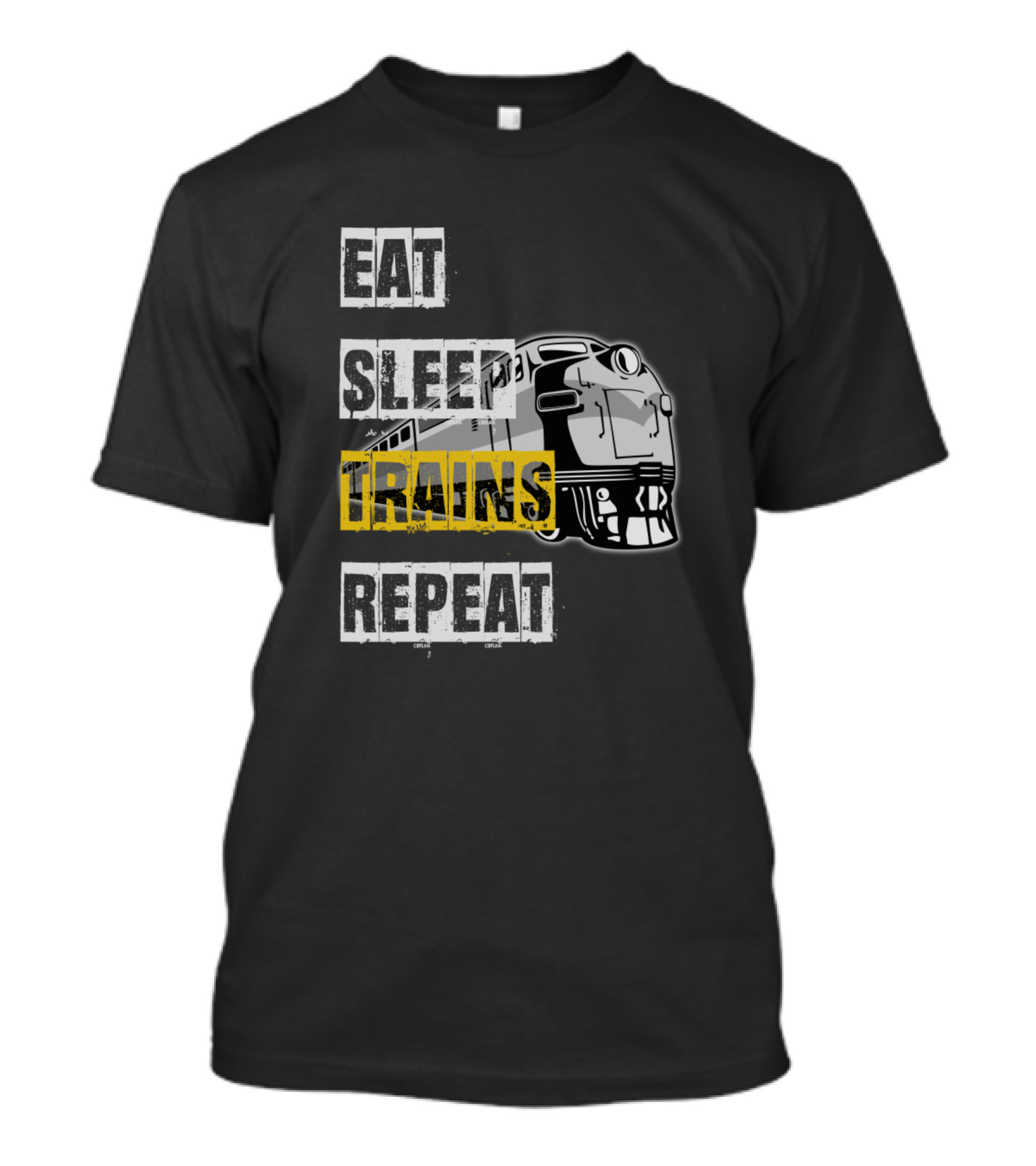 Eat Sleep Trains Repeat Model Railroading Rail T-Shirt