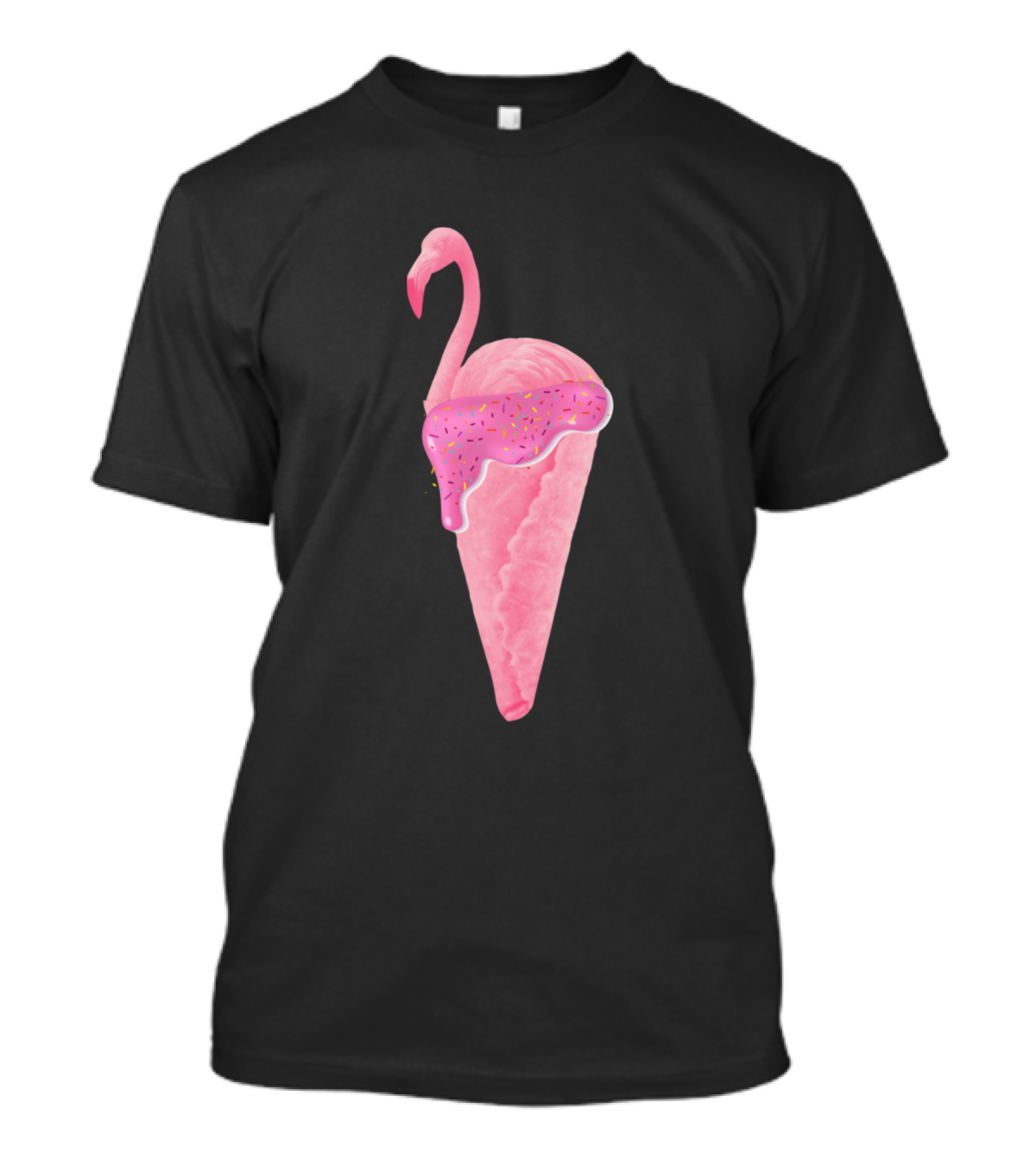 Flamingo Ice Cream Cone With Pink Sprinkles T-Shirt