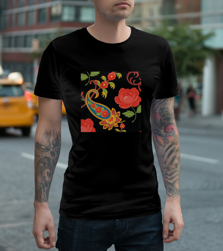 Floral Mask Paisley Rose T-Shirt