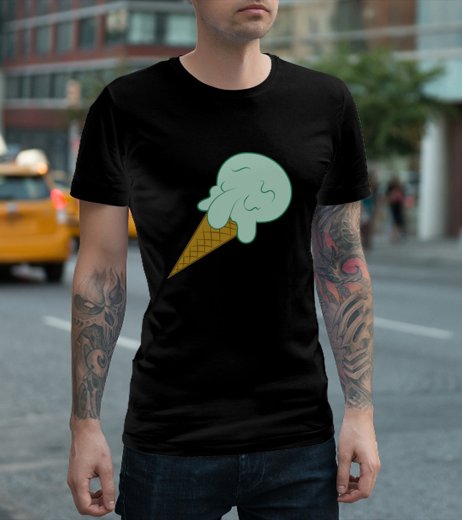 Ice Cream Squidward Cone Cartoon Style Spongebob T-Shirt