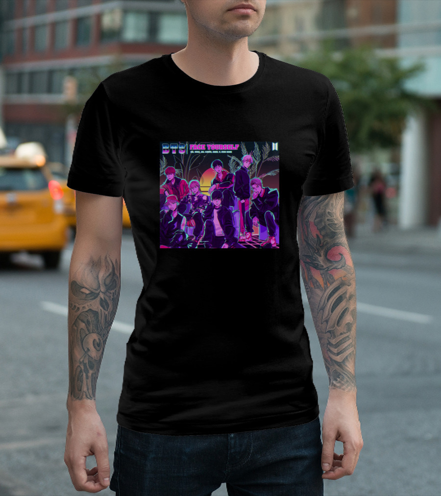 BTS Face Yourself Neon Anime Group T-Shirt