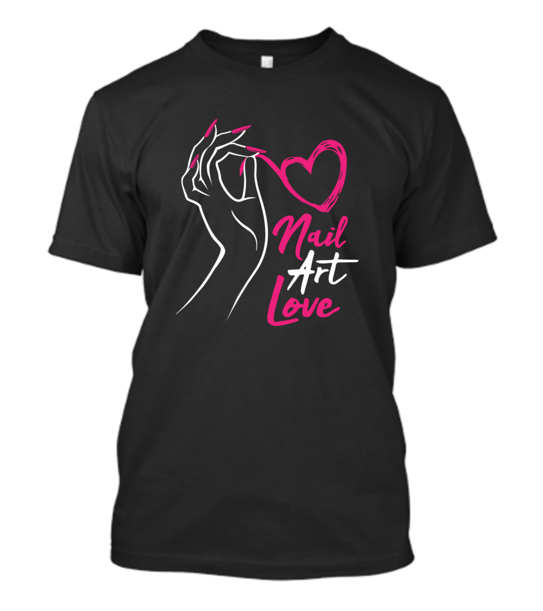 Nail Art Love Heart Fingernail Manicure T-Shirt
