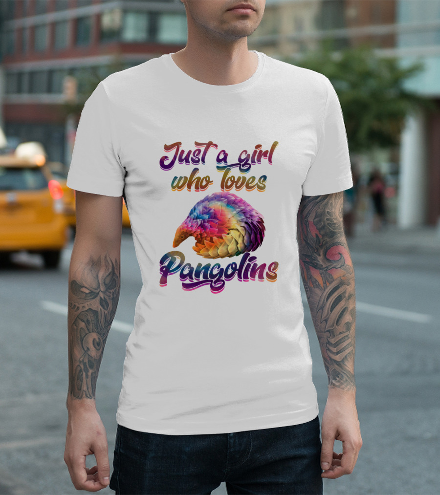 Just A Girl Who Loves Pangolins Rainbow Tie Dye T-Shirt