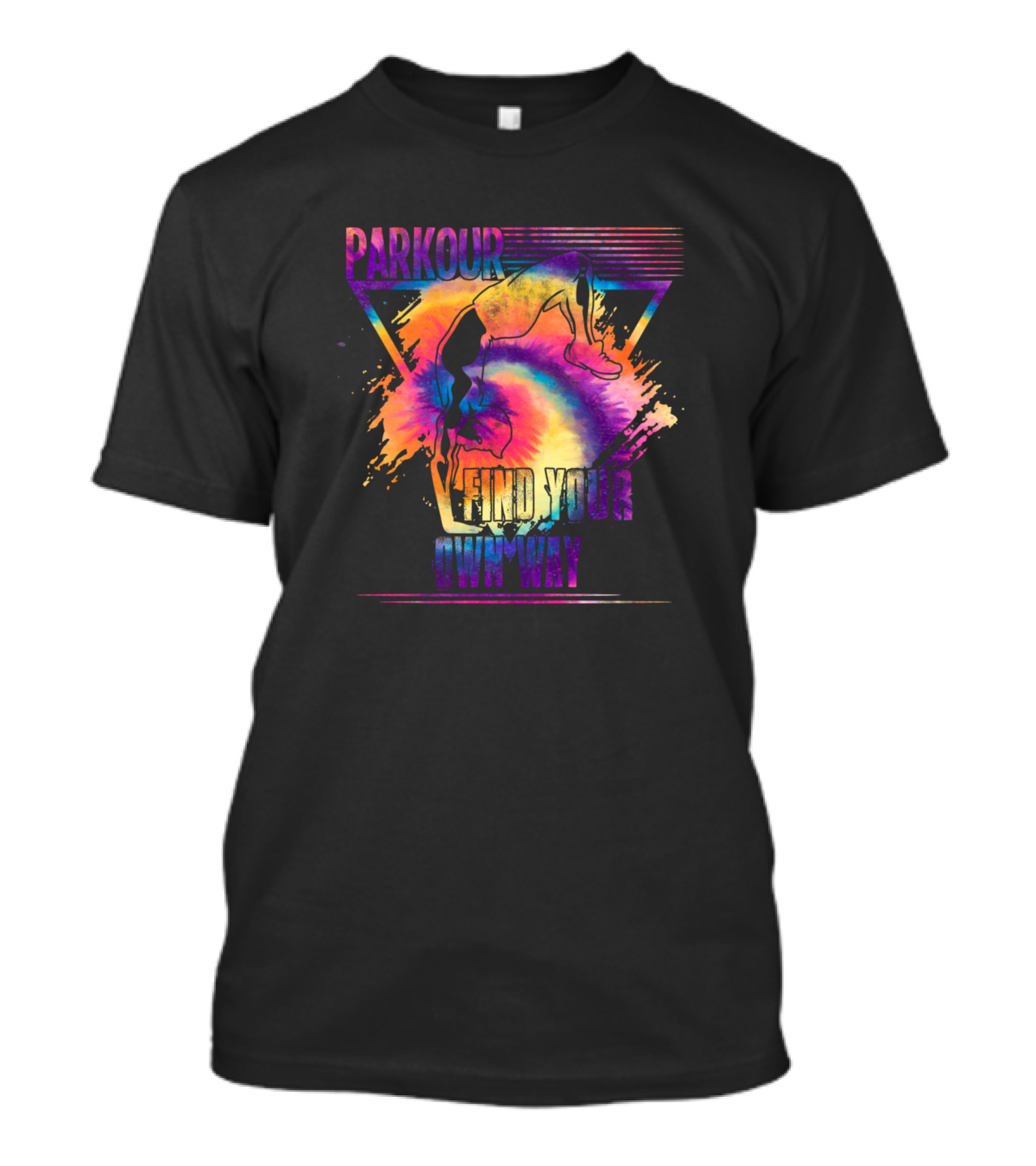 Parkour Rainbow Find Your Own Way Tie Dye T-Shirt