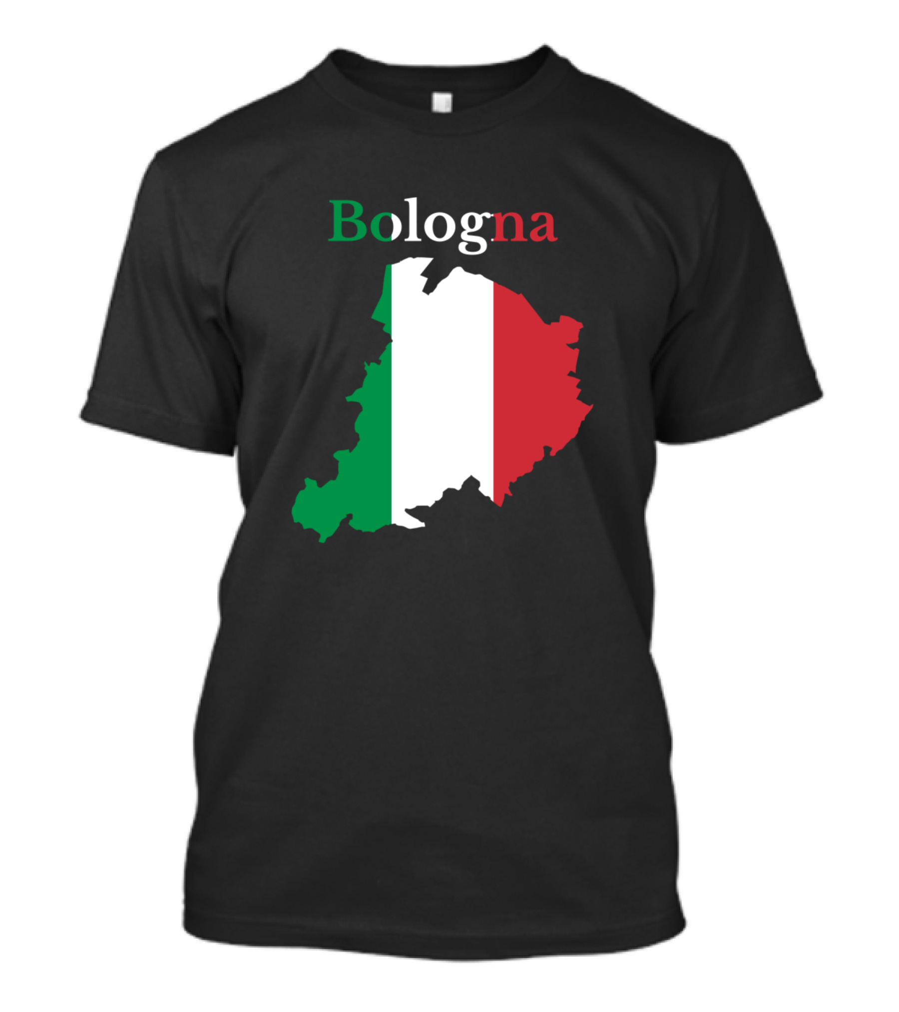 Bologna Italy Map With Italian Flag Colors T-Shirt