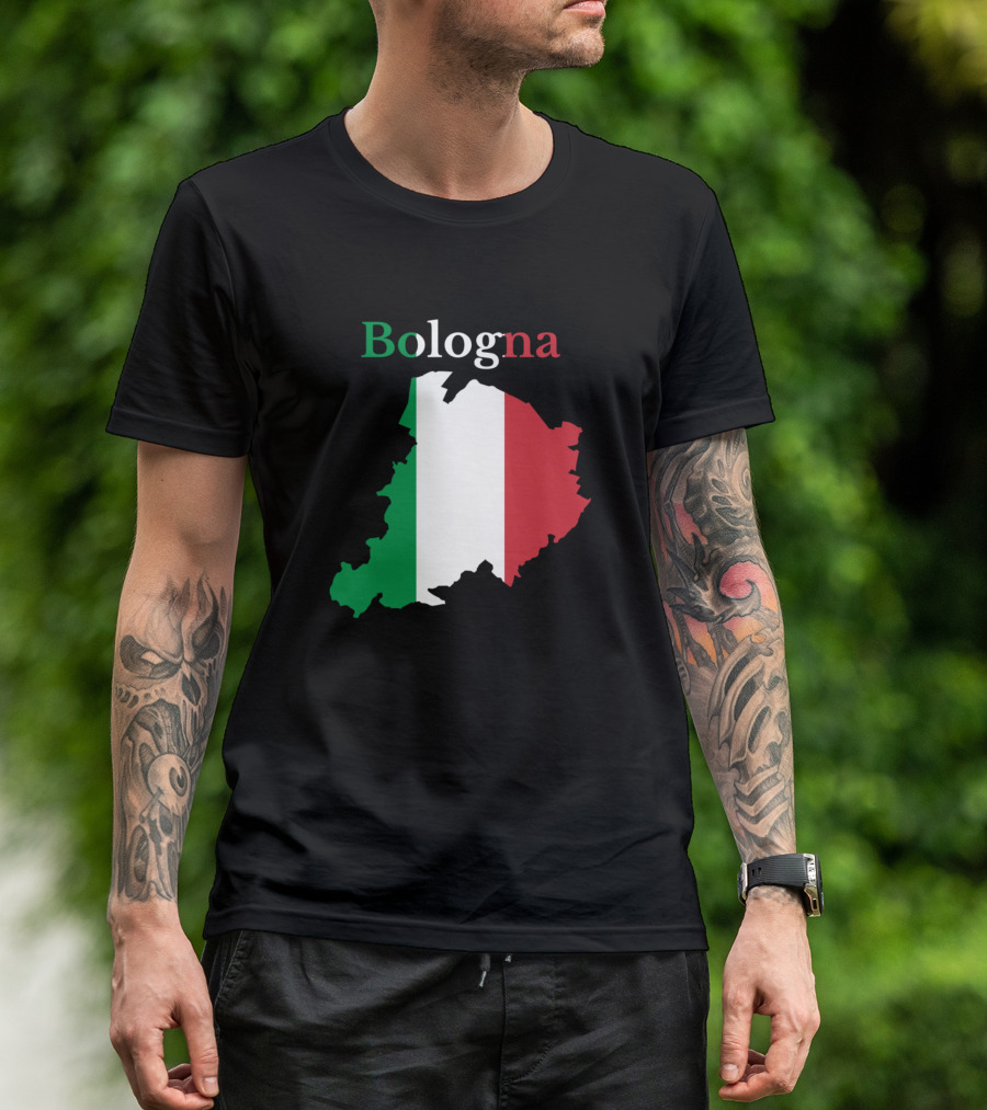 Bologna Italy Map With Italian Flag Colors T-Shirt