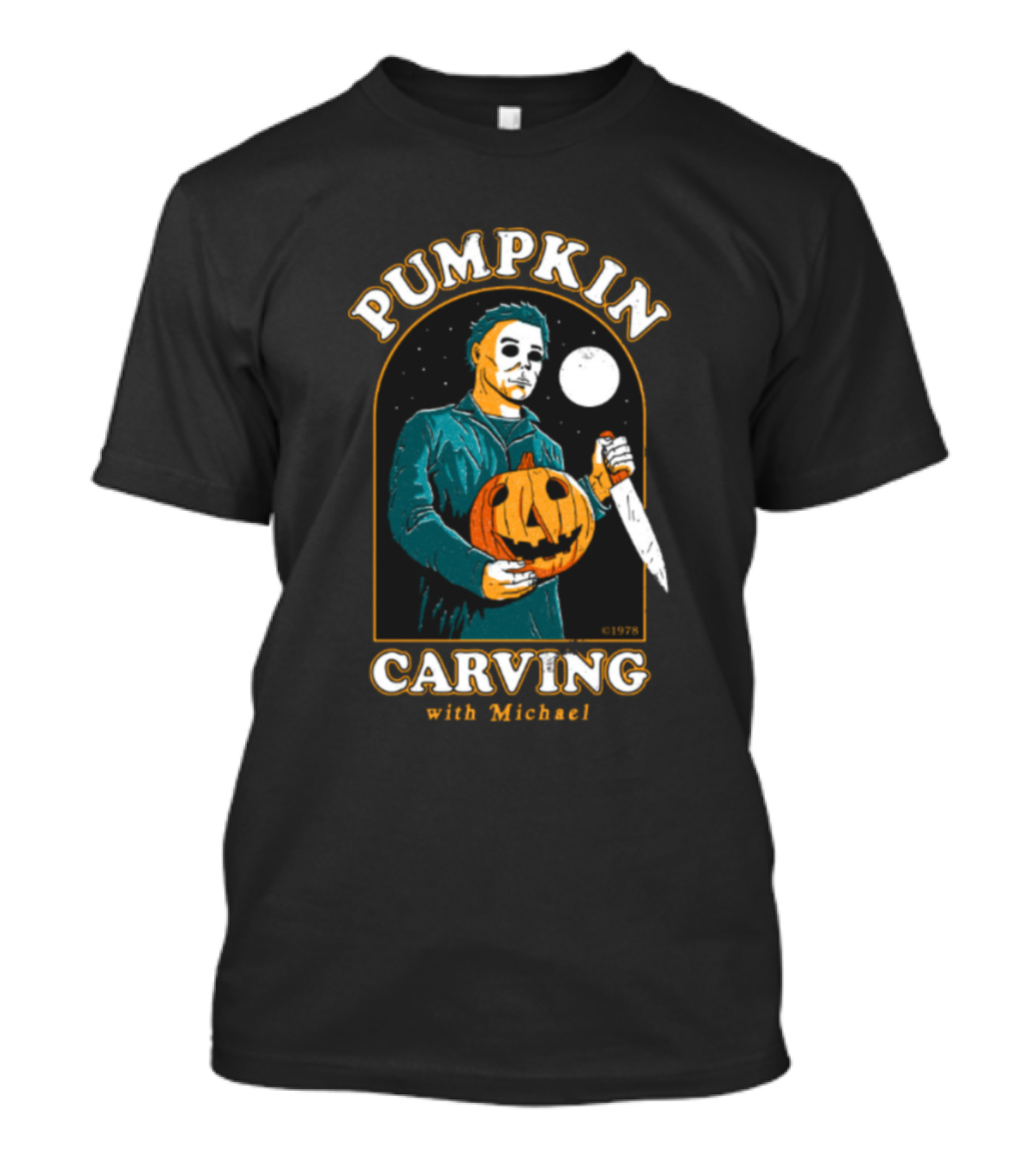 Pumpkin Carving With Michael 1978 Halloween Knife Mood T-Shirt