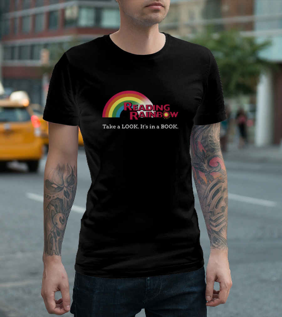 Reading Rainbow Take a Look It's in a Book Retro Vintage Logo Rainbow Colors T-Shirt