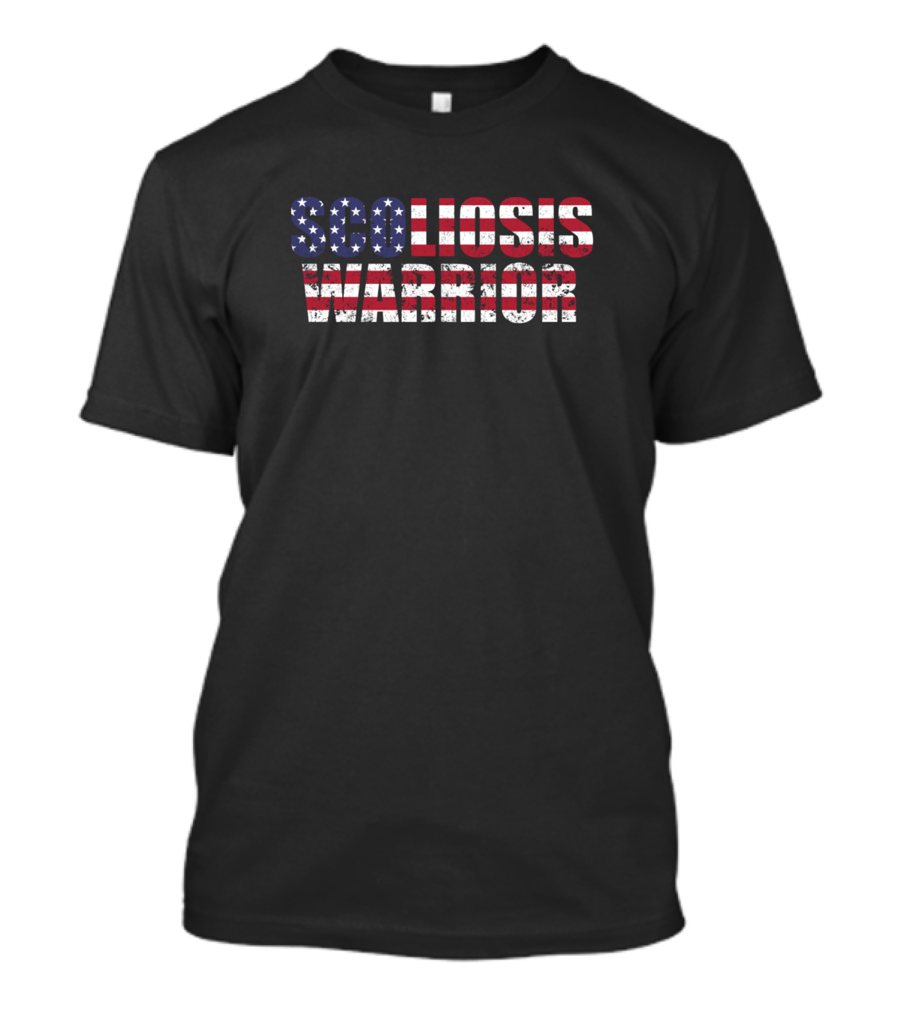 Scoliosis Warrior USA Flag Awareness Scoliotic Warrior T-Shirt