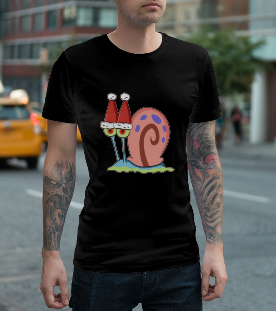 SpongeBob Christmas Gary Santa Hat Snail T-Shirt