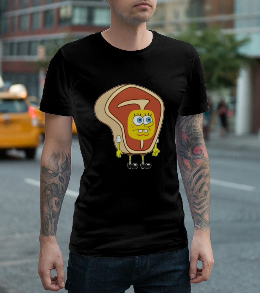 SpongeBob SquarePants Wearing Steak Costume T-Shirt