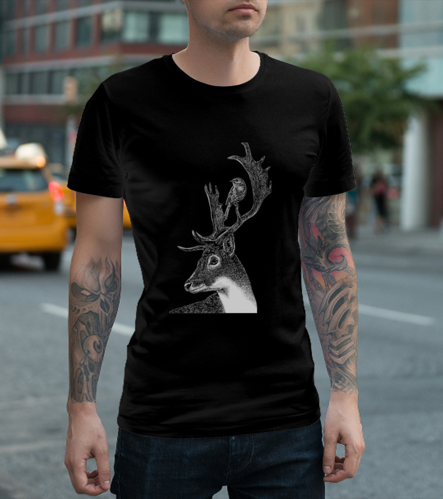 Stag Robin Antler Perch T-Shirt