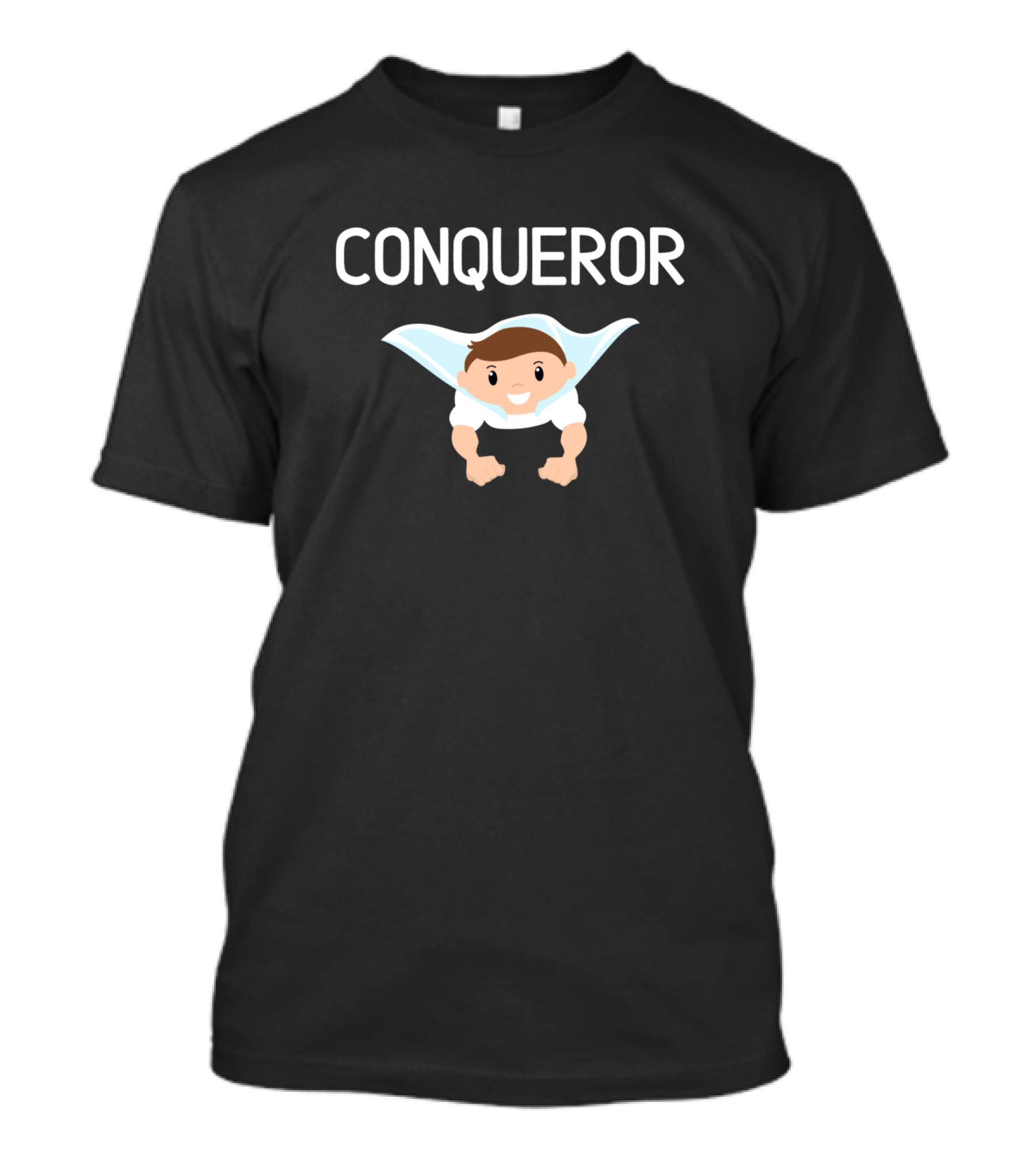 Conqueror Superhero Boy Inspirational Faith T-Shirt
