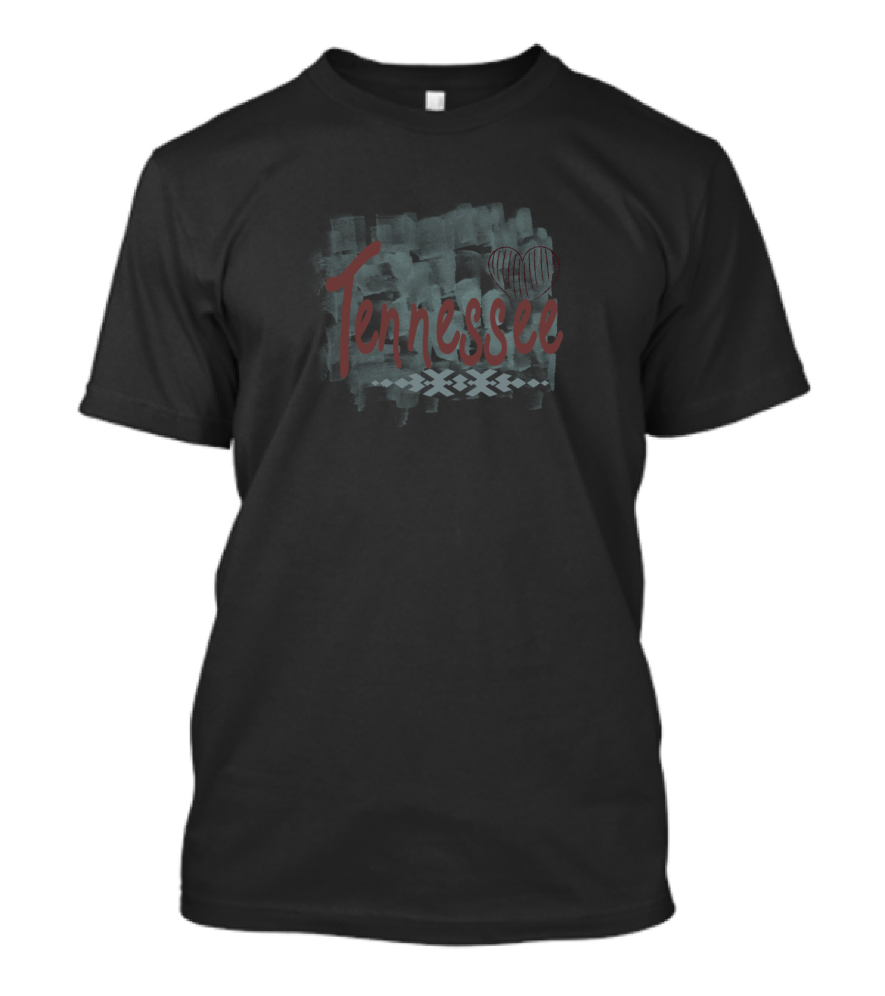 Tennessee Heart Design With Love Motif And Geometric T-Shirt